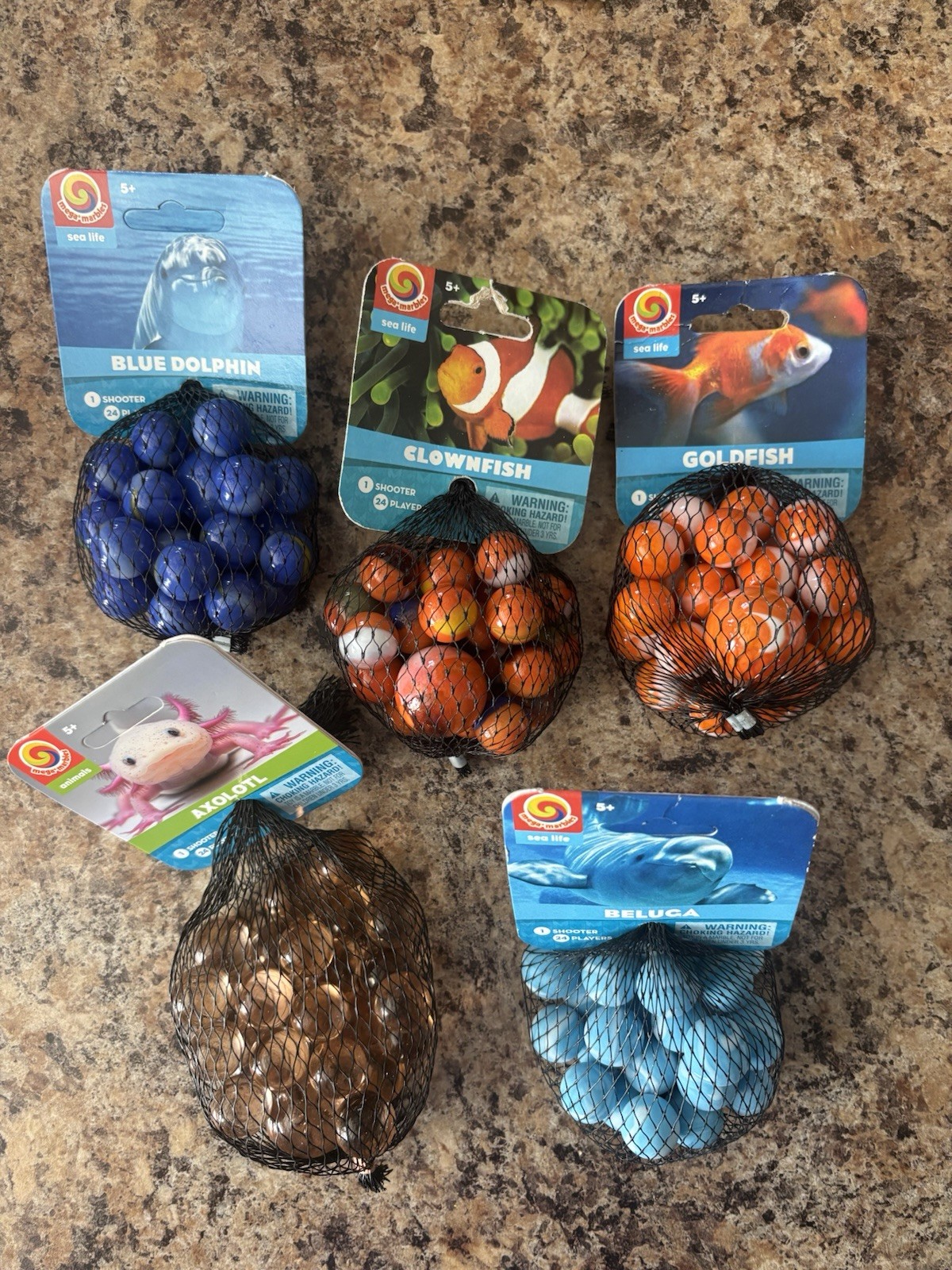 Lot of 5 Early Edition Mega Marbles Net Bags 2003-2009 Vintage Retired Vacor