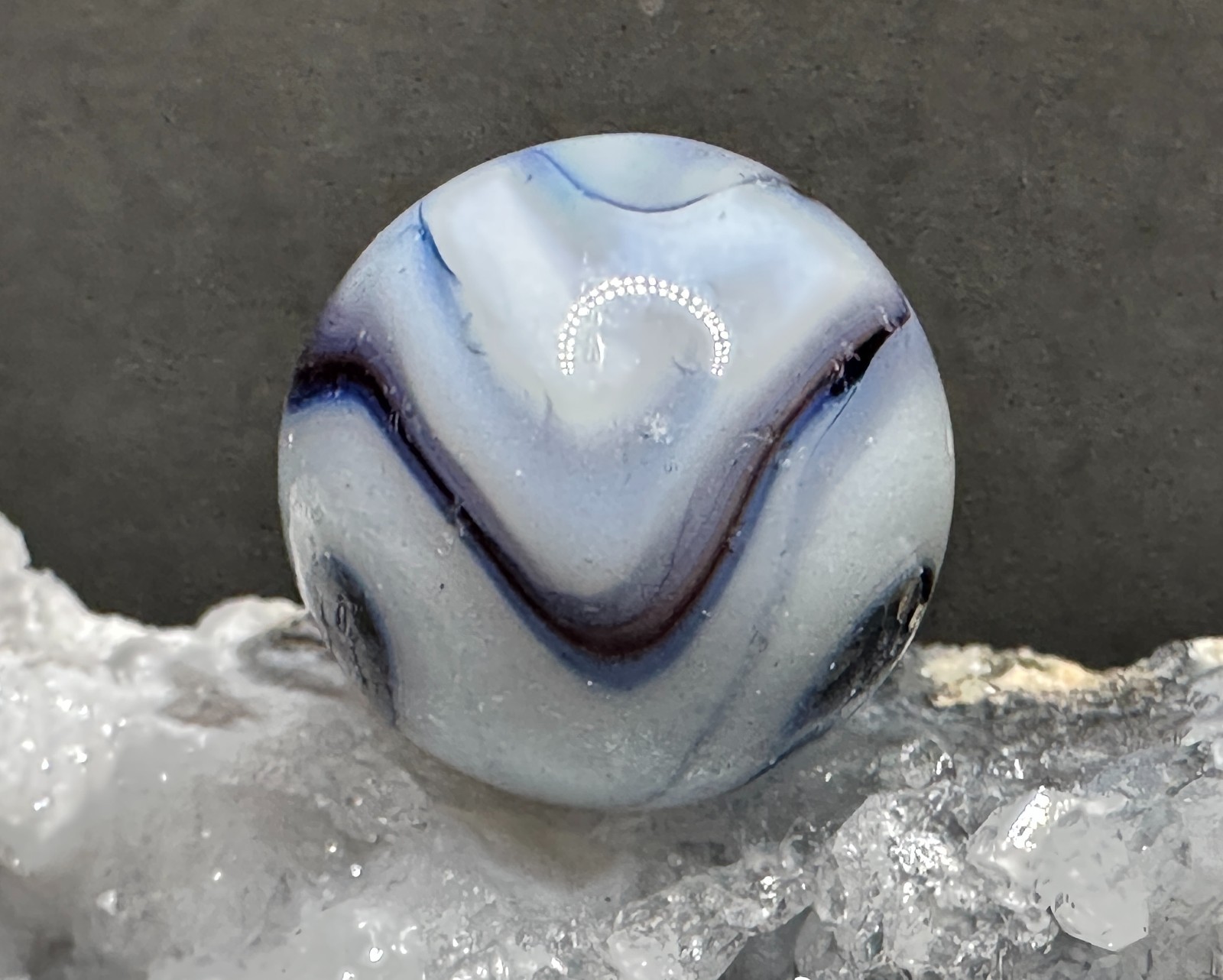 Vintage Ravenswood Alley Agate Swirl Marble – Purple White & Blue – .63″