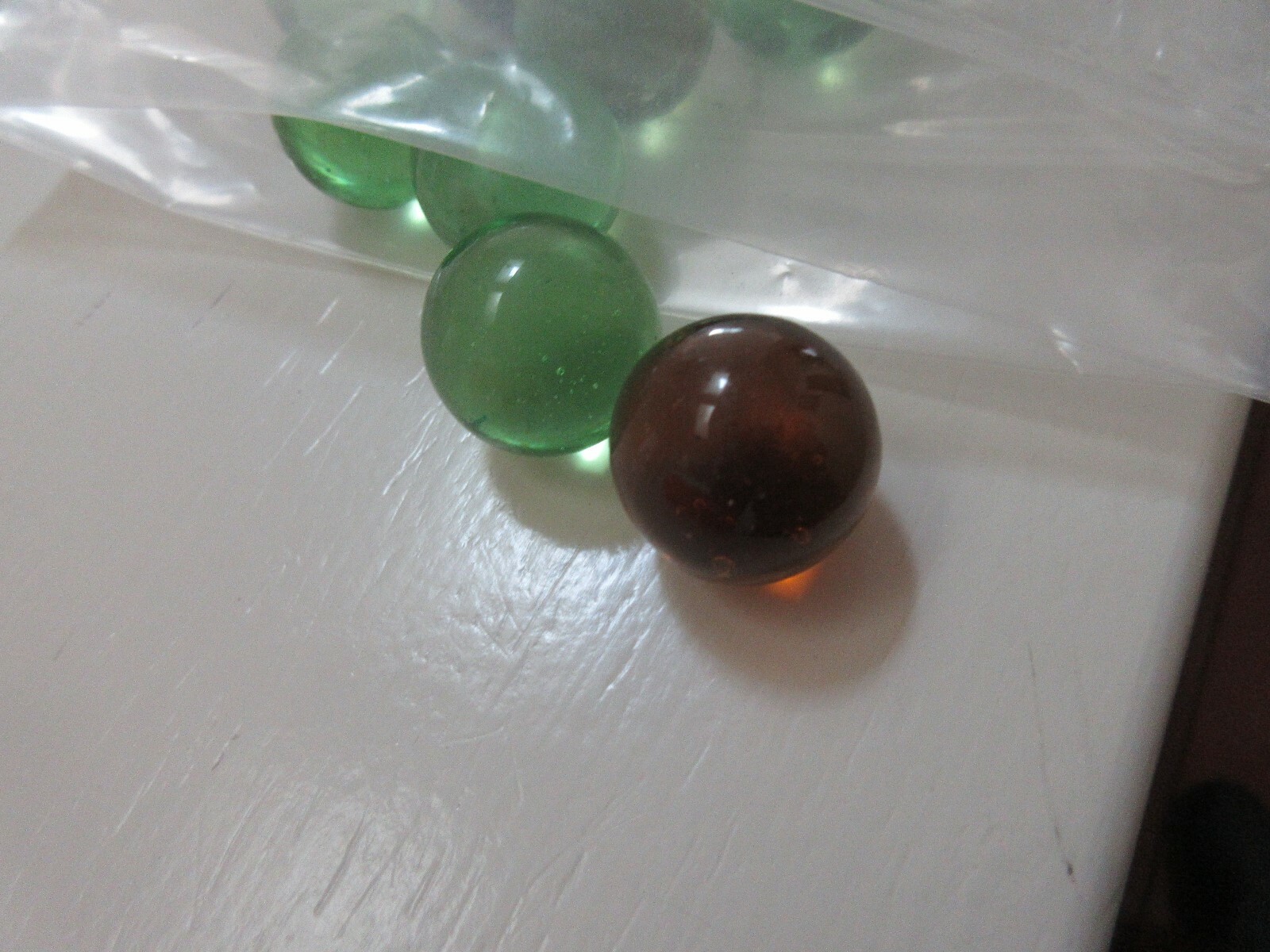 Marbels , Vintage , Lot of 28 , 14 Green , 14 Brown