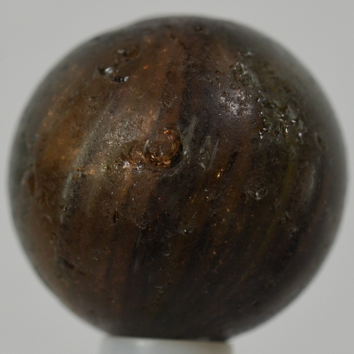 Handmade Black Onionskin Lutz Marble, 360 Lutz 3/4 in, Collectible Germany S1355