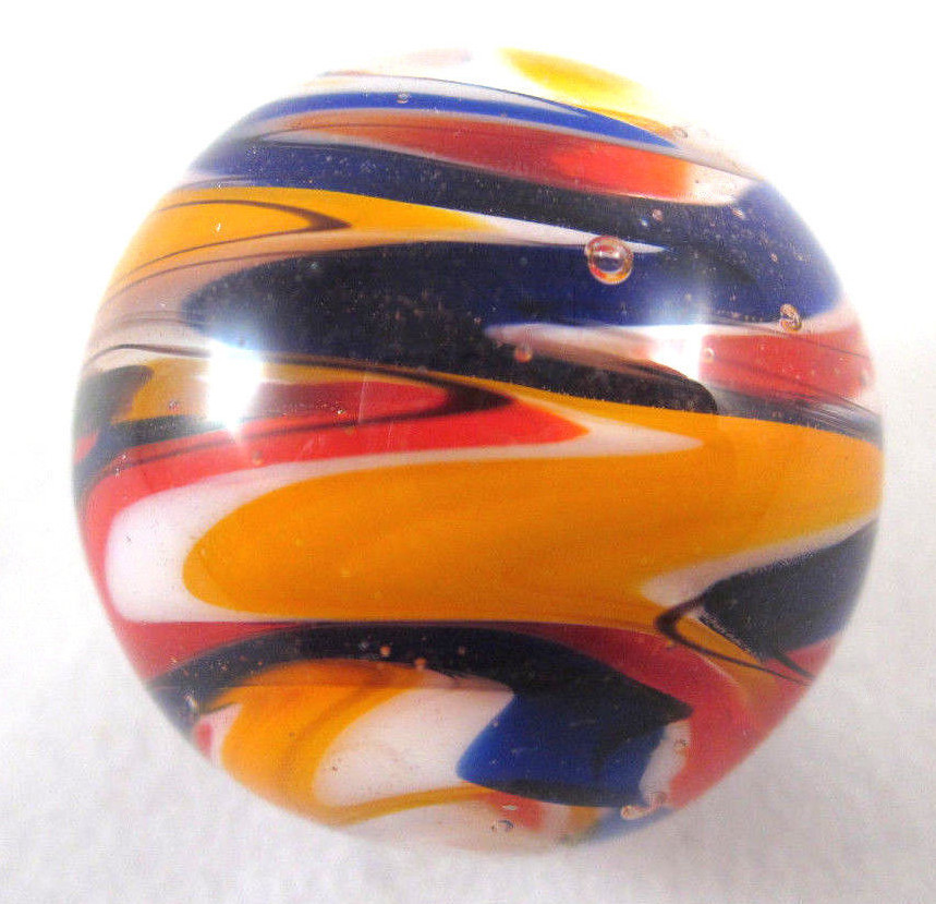 25mm WURLITZER Handmade art glass red blue design Marbles ball Large 1″ SHOOTER