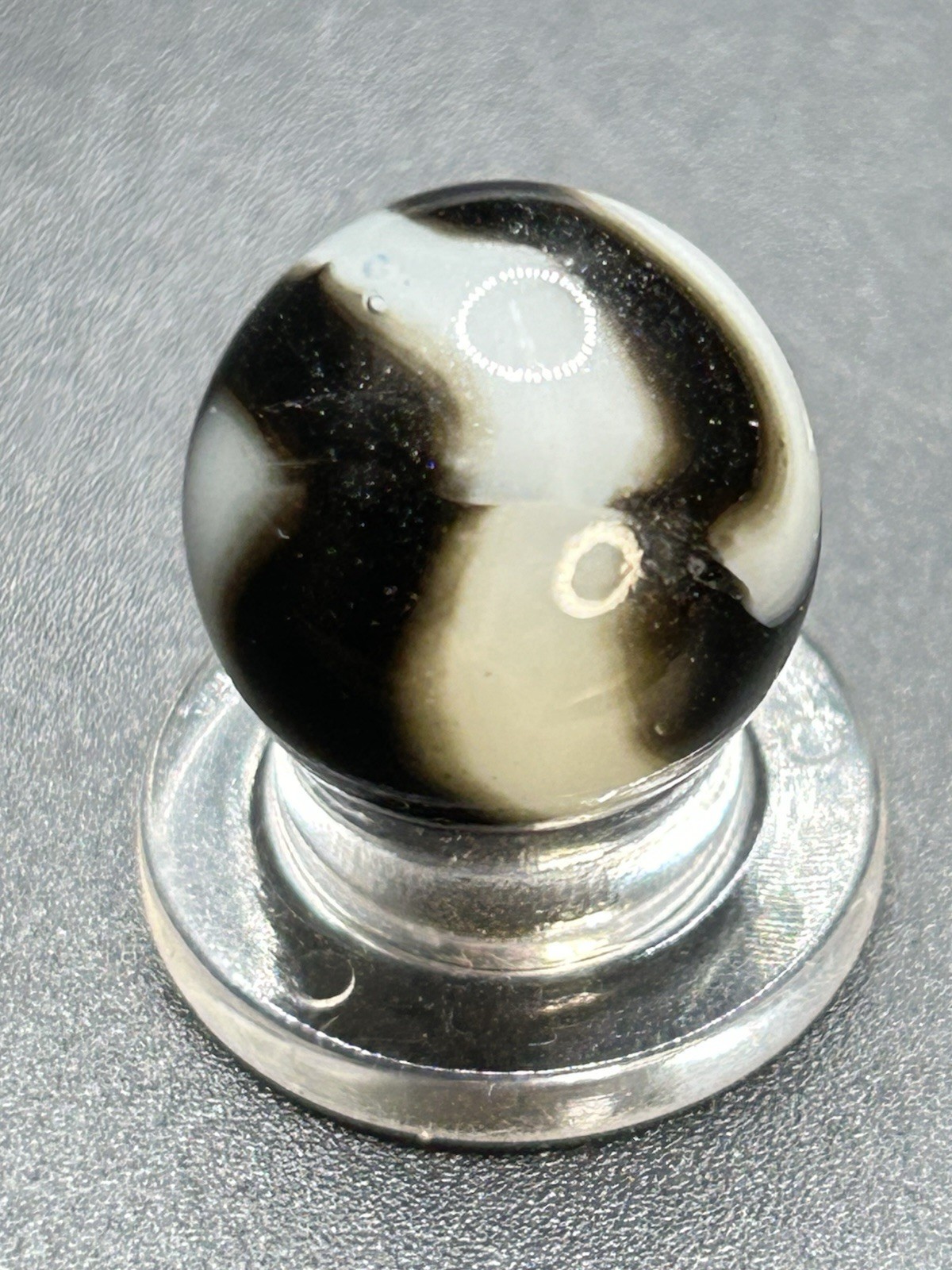 Peltier Zebra Marble w/ Aventurine Vintage Marbles 0.591”