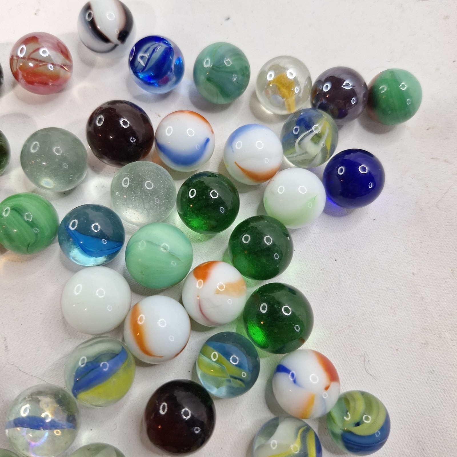 54 Vintage and modern Machine Made Mixed Lot Toy Marbles Assorted Styles