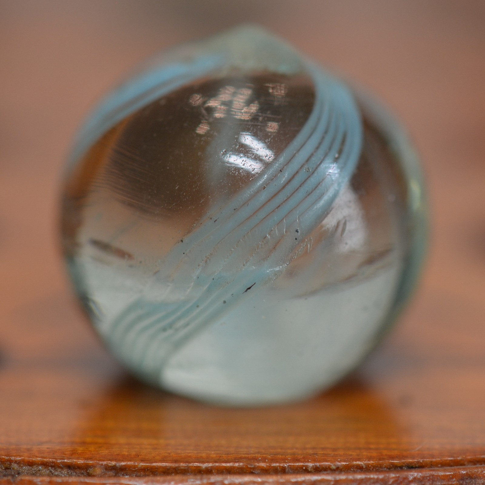 Handmade Banded Ribbon Core Marble, Swirl, 11/16 in, Near Mint, 1860-1920, S1538