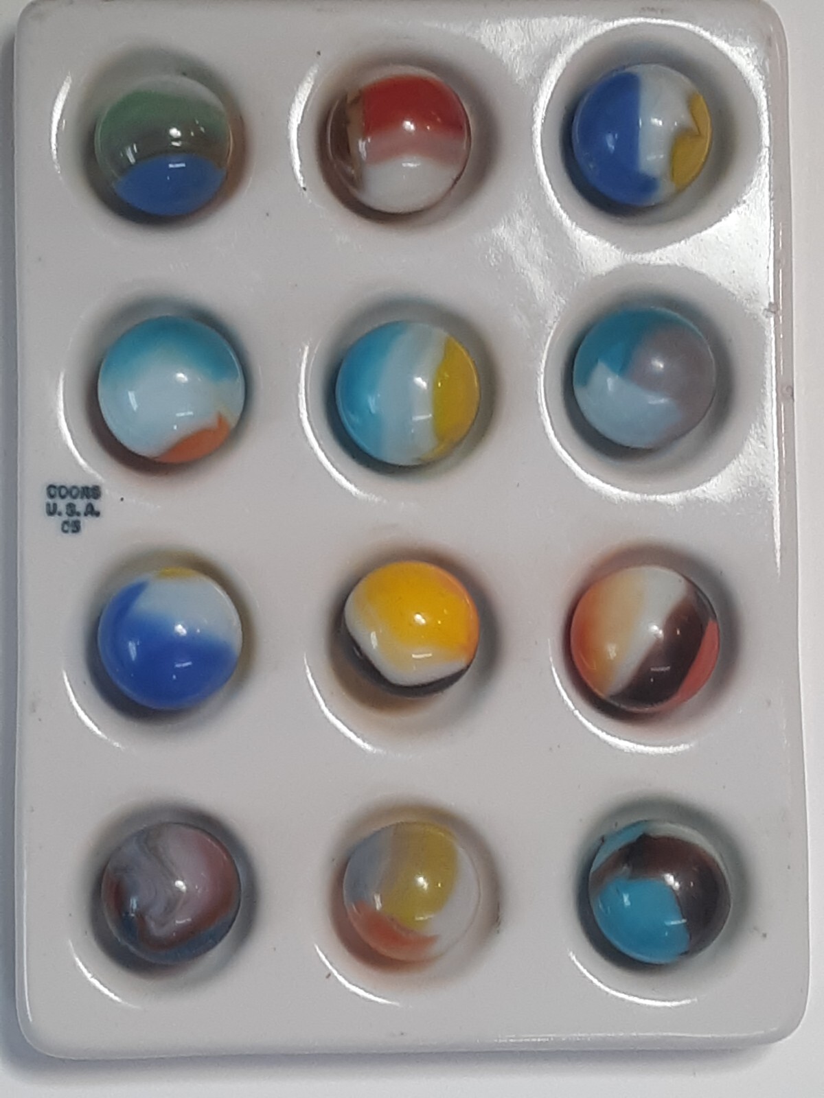 Twelve Wet Mint Vintage Vitro Agate Patches, Collector Marbles #5
