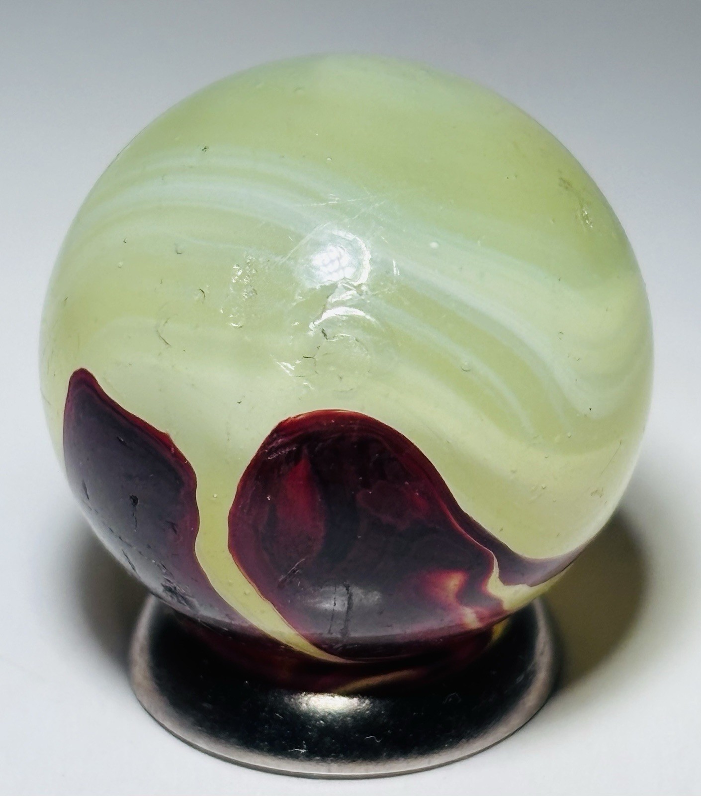 Big Boy Vintage Lemonade OXblood Swirl Marble .77” Near Mint- Condition