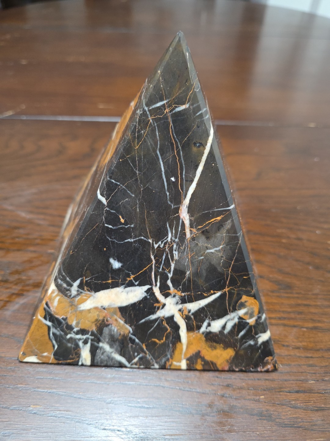 Vintage Black & Brown Marble Pyramid