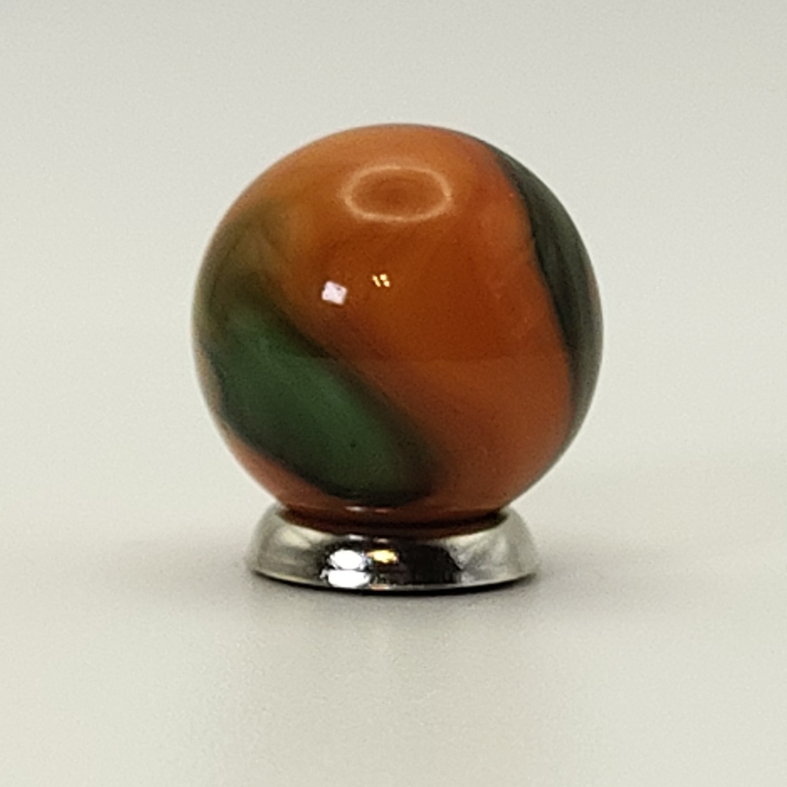 17.5mm Akro Agate Special Corks Marble Double Ingot orange green & black NM++