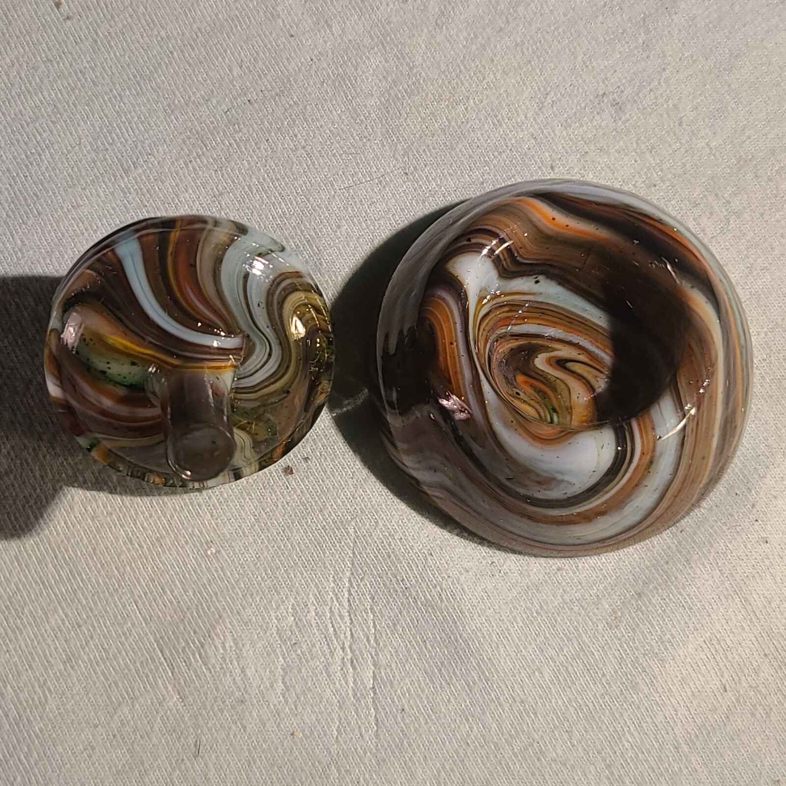 ANDY DAVIS, Glass Art Spinning Top & Base, Tom Jinks Run (?), #260E