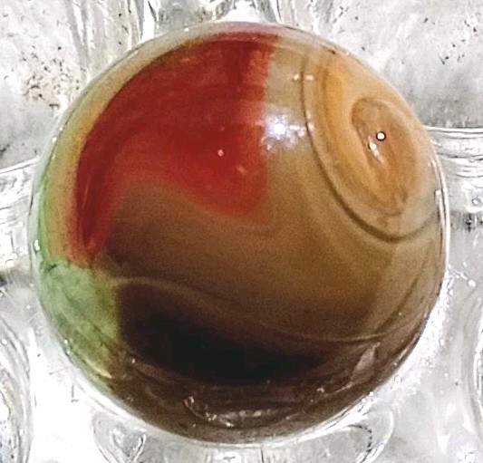 5/8″ MF Christensen Hand Gathered With 9 & Tall 3 color Swirl.