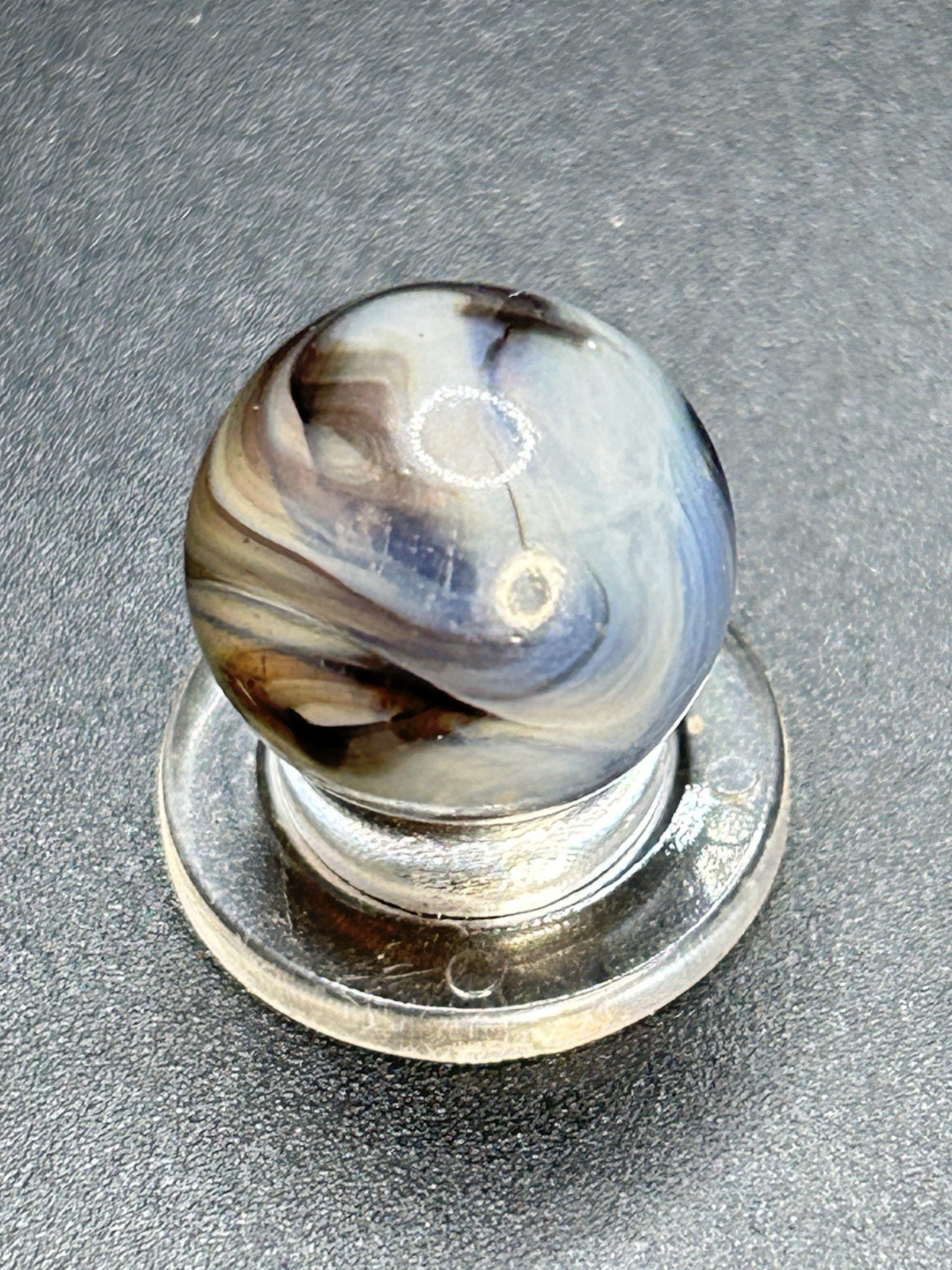Vintage Alley Agate Transparent Swirl Marble W/ Tips 0.591”
