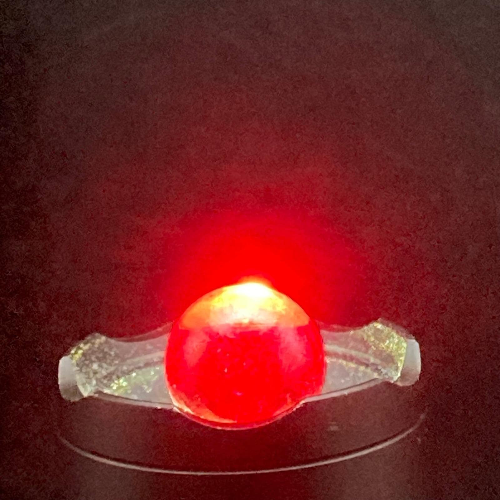 Vintage Glass Marbles / 25 Iridescent Red Orange Cadmium / Small / Glows / No 24