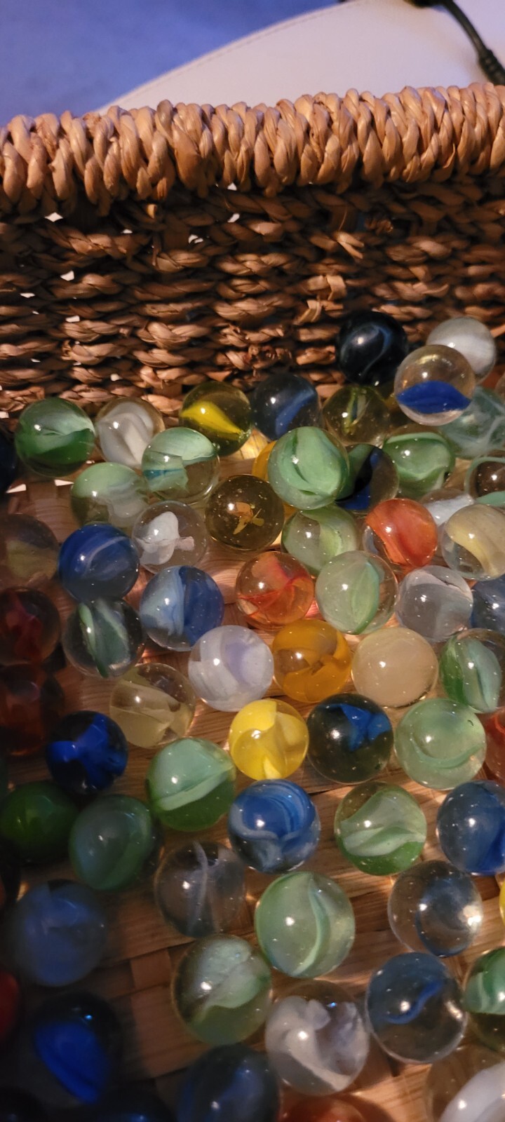 Large Lot of Vintage Marbles Clear with Colorful Insides Light Dark Decorative