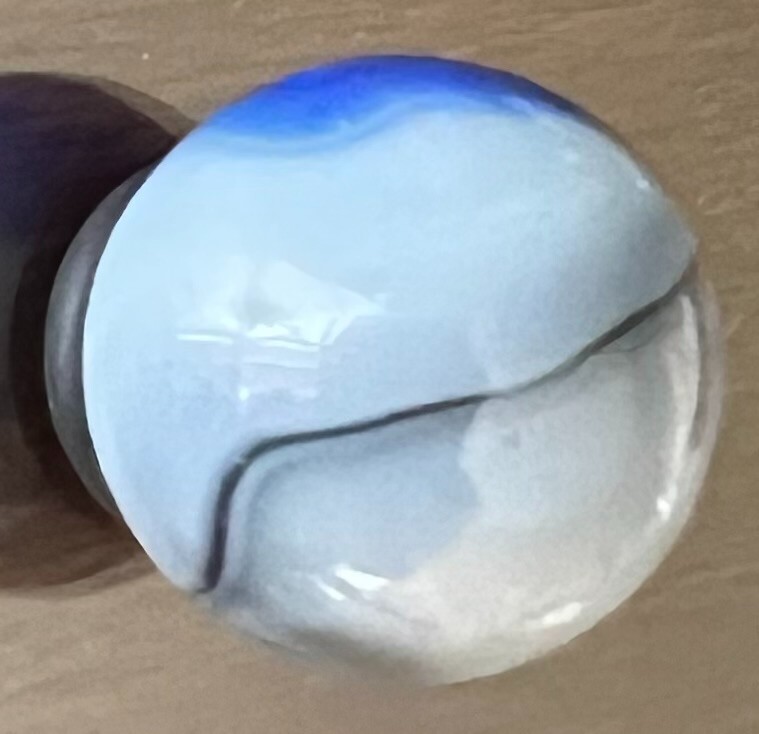 Vitro Agate Conqueror Patch Blue Horsehair Marble .63″