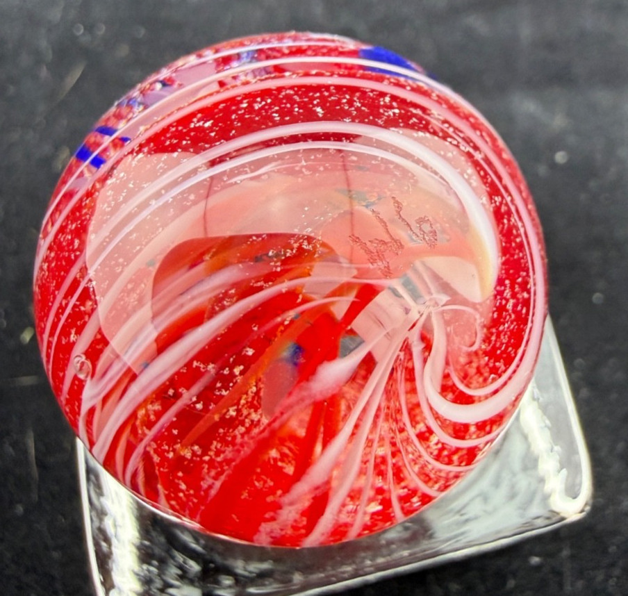 Steve Willis 2006 Handmade Lampwork Art Glass Marble 1.10″ Near Mint Signed W6