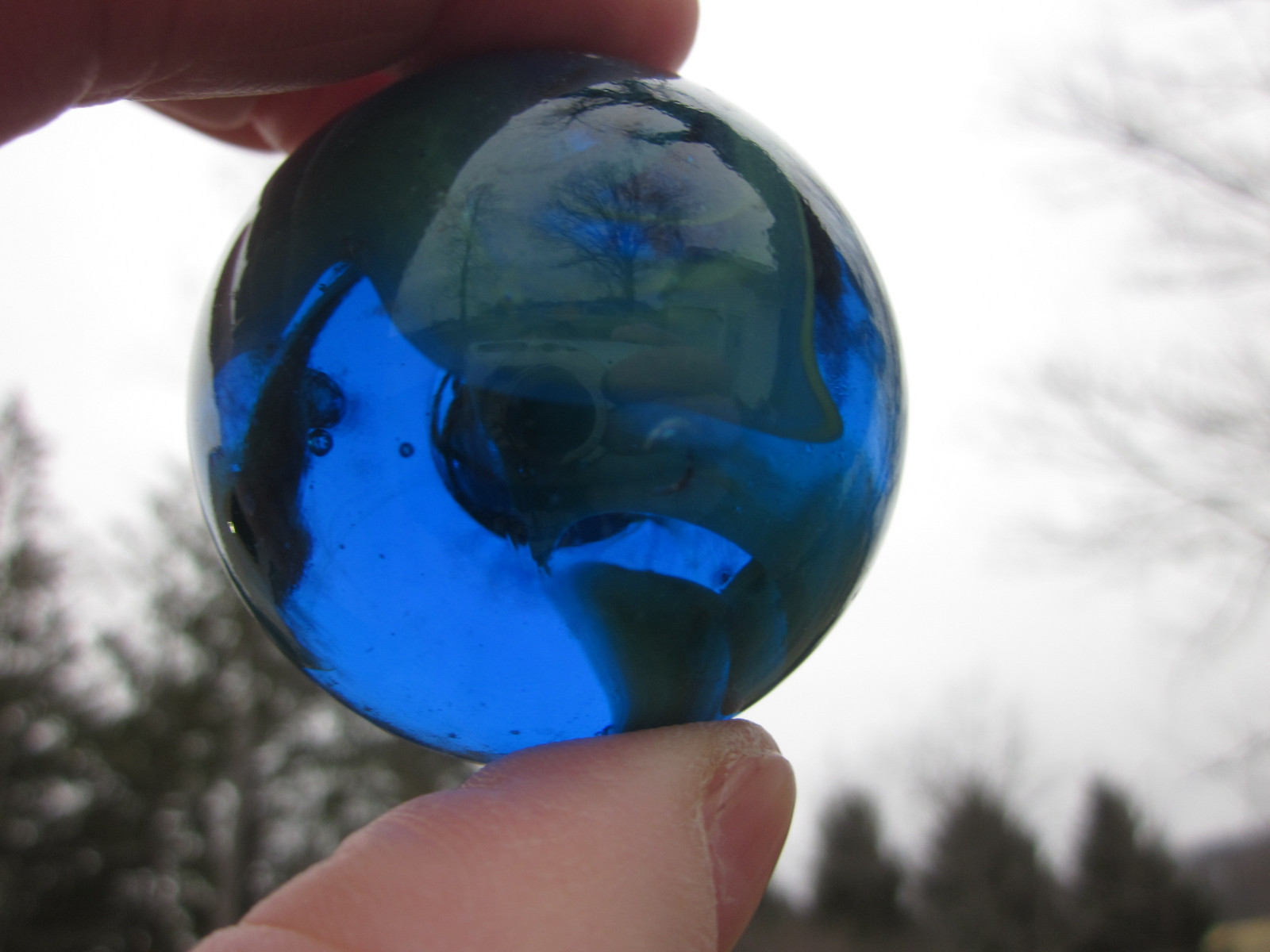 TOE BREAKER 50mm (2″) SEA TURTLE clear Blue/Green Marbles glass ball HUGE Swirl