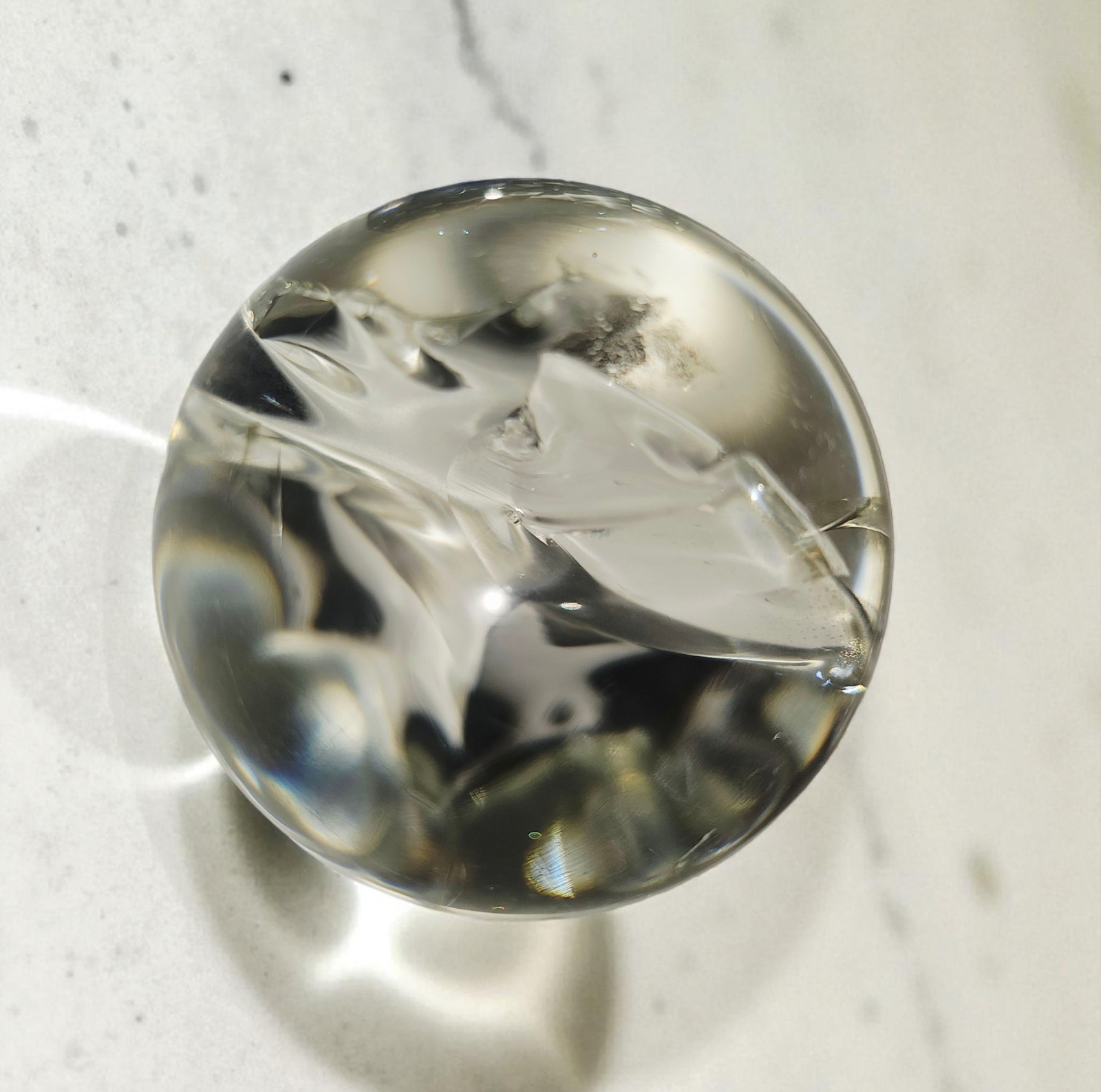 50 mm Clear “Cracked Ice” Jumbo Marble HUGE