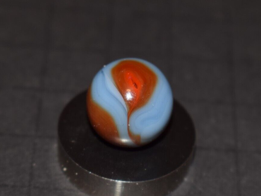 Vintage Peltier NRL🔵Blue & Brown🟤Panther Agate Toy Marble .625″=5/8″=16mm MINT
