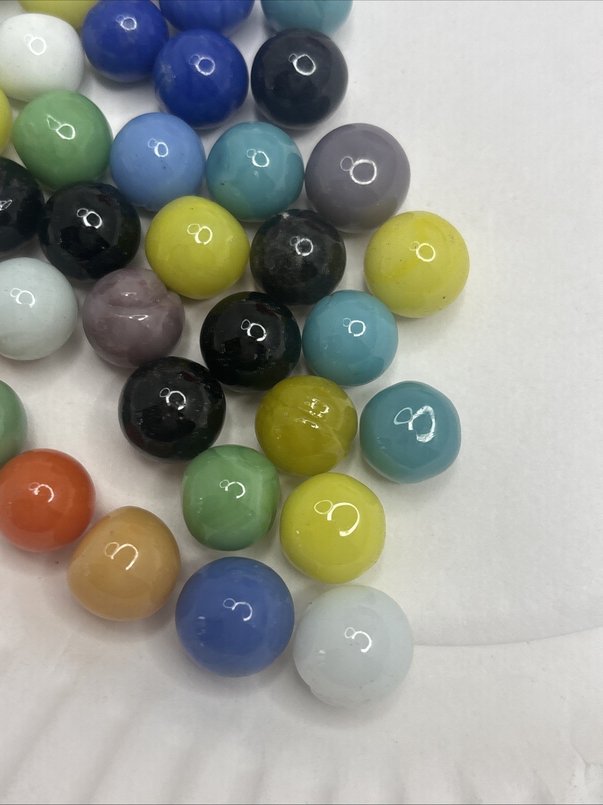 Vintage Bright Color Glass Marbles Lot of 50 Peewee Size HH Some Imperfections