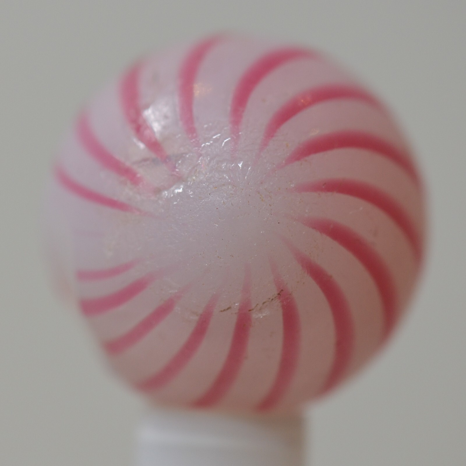 Handmade Pink Clambroth Marble, 11/16 in, Good+, Chip, Germany, 1860-1920, S1450