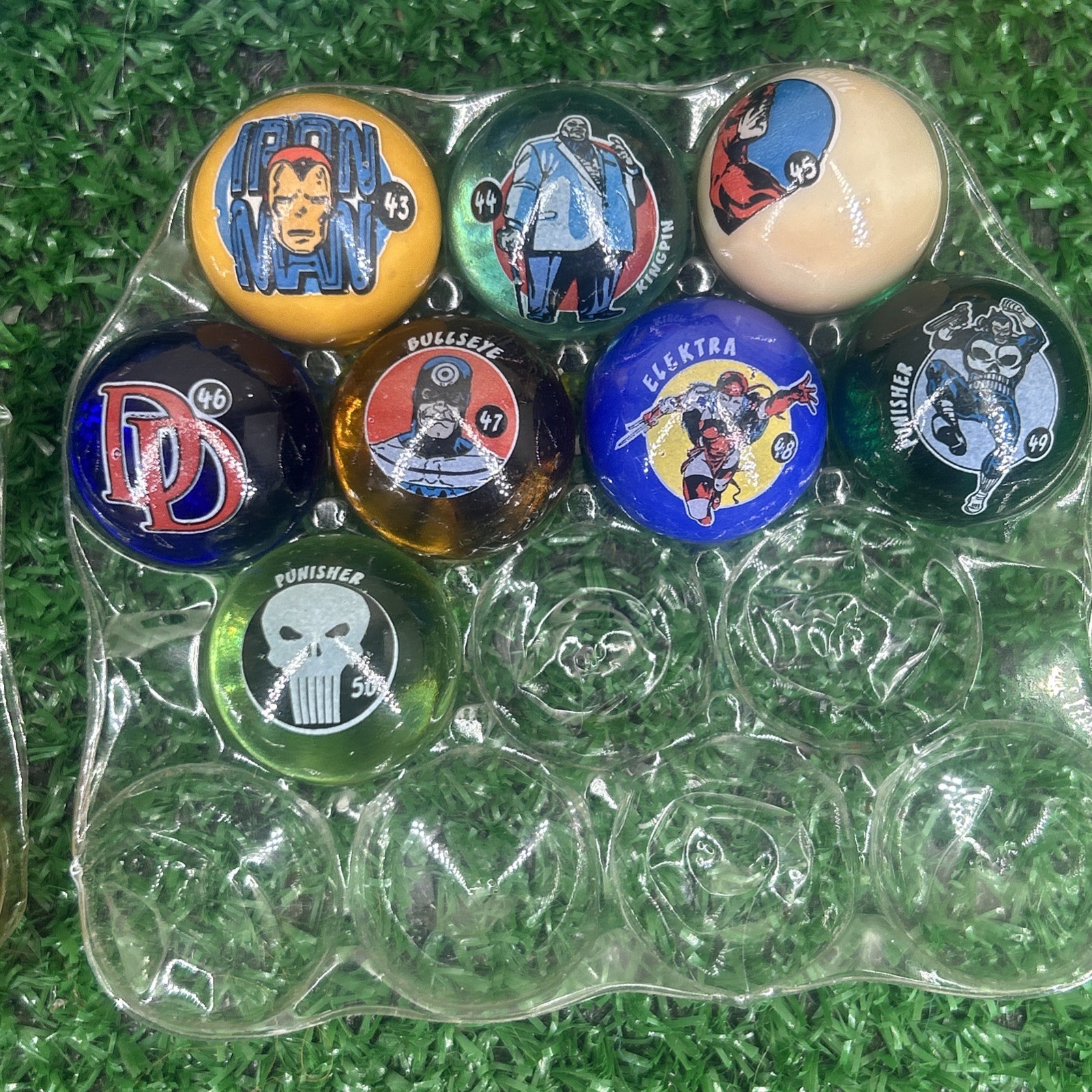 VTG Marvel Universe Marbles Shooters #1-50 Complete Set Spider-Man Hulk X-Men