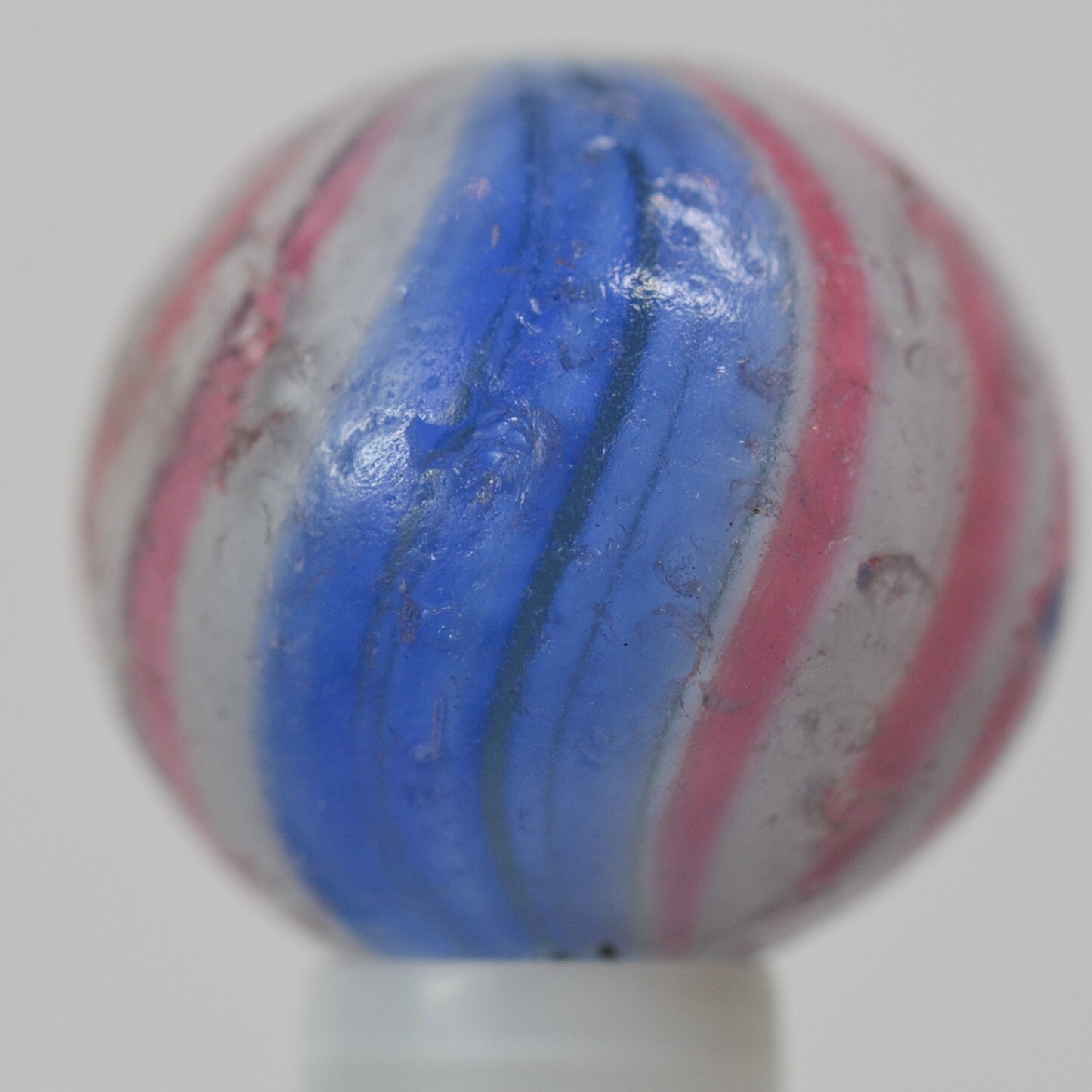 Handmade Peppermint Swirl Marble, 5/8 in, Good+, Germany, 1860-1920, S1431