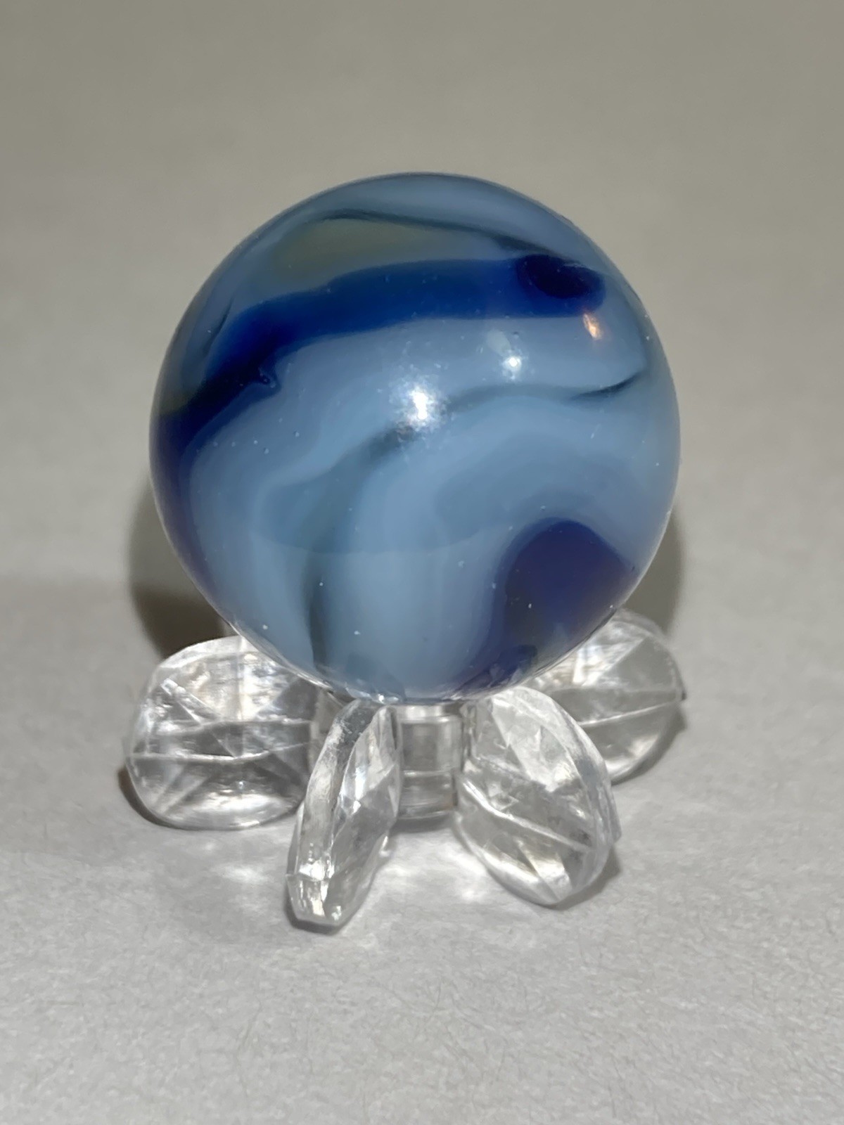 Marbles: Ravenswood Novelty Works Transparent Grayish Light/Dark Blue SWIRLS