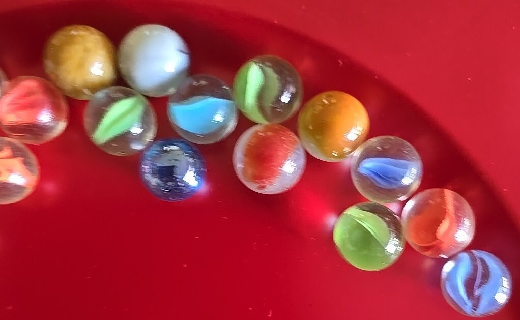 Twenty-Two (22) ~ Assorted Sizes ~ Multi-Colored ~ Glass Marbles (101)