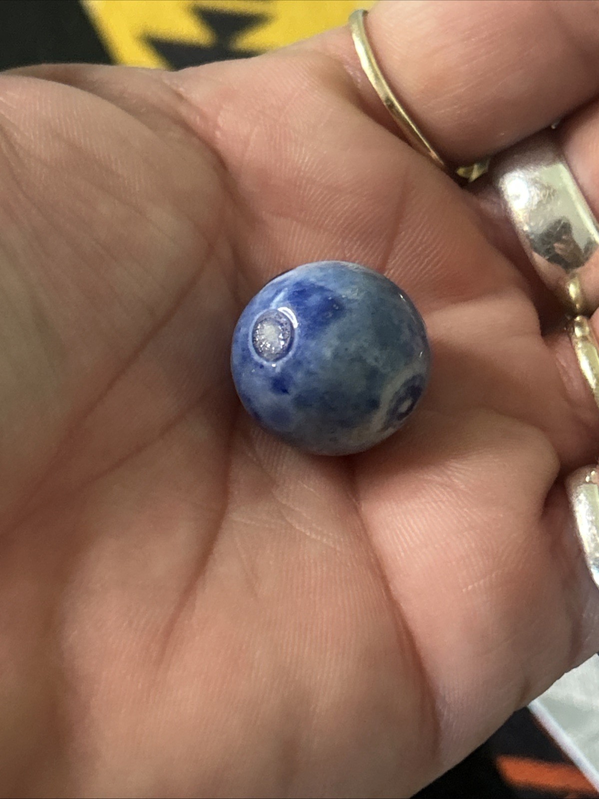 Antique Bennington Blue Glaze Marbles Handmade Mint Germany 1860-1920 Lot Of 9