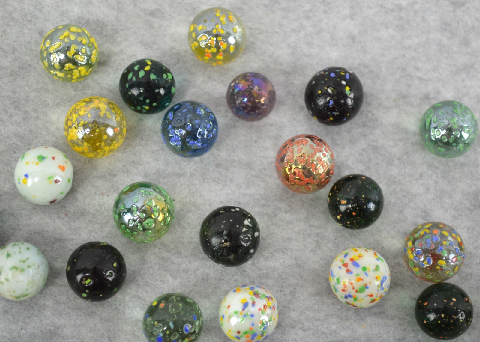 Vintage Marble Lot 40 Speckled Mix Unique Collection 13mm-18mm
