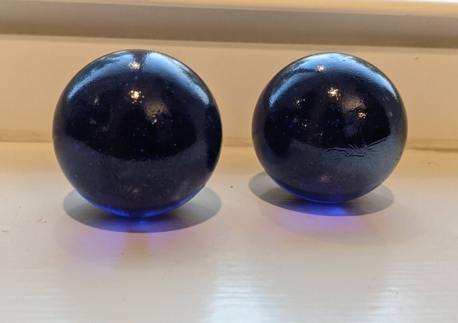2 Large 10 Medium Blue Purple Iridescent Marbles