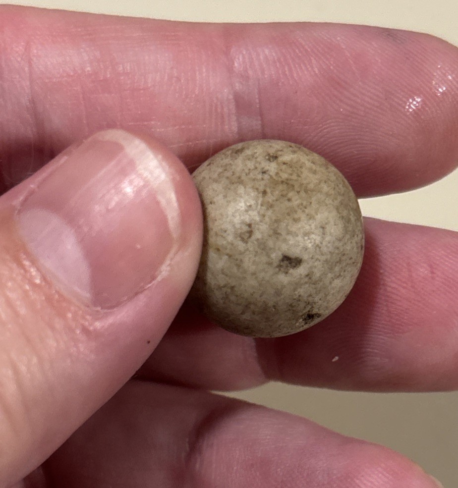 Antique 19th Century French Clay Marbles Lot Of 2