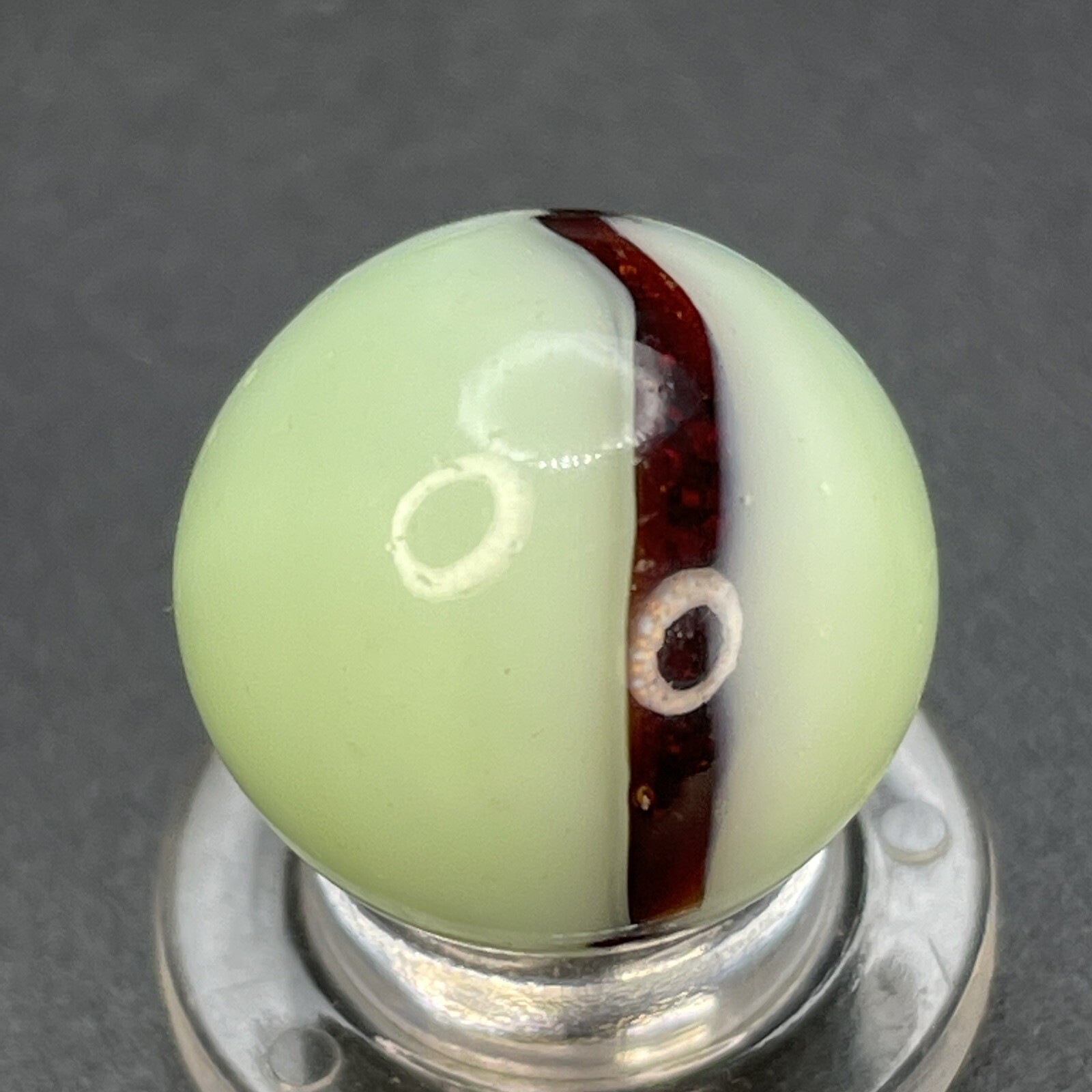UV Active Blood Red Striped Peltier Or Kokomo Marble Vintage Marbles 0.629”