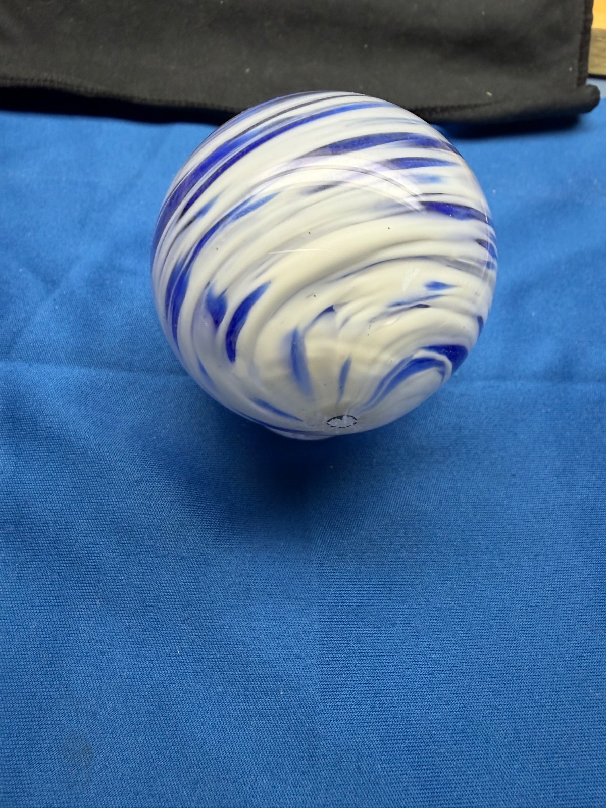 Vintage 1990 JIM DAVIS 1 -15/16” MARBLE SIGNED HANDMADE GLASS ART SPIRAL