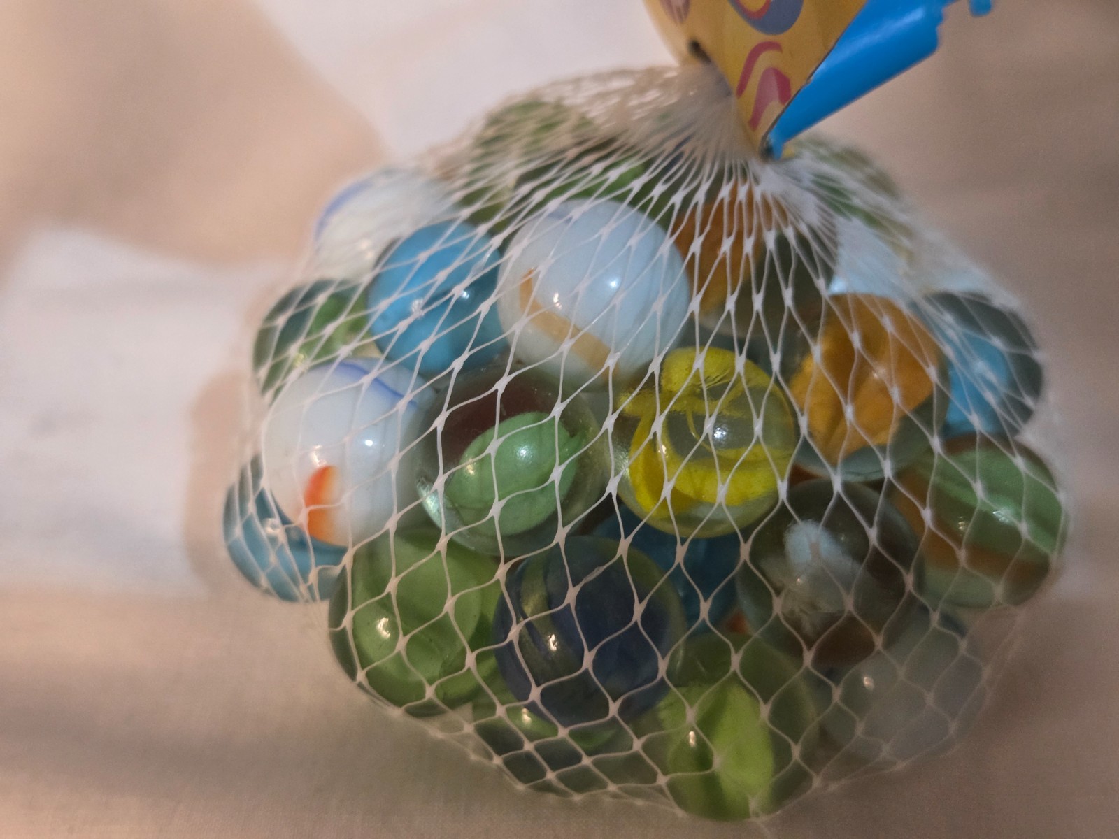 Vintage Imperial Toy Marbles 50 ct. 1 Shooter Mesh Bag 2015 Cat Eyes Swirls New