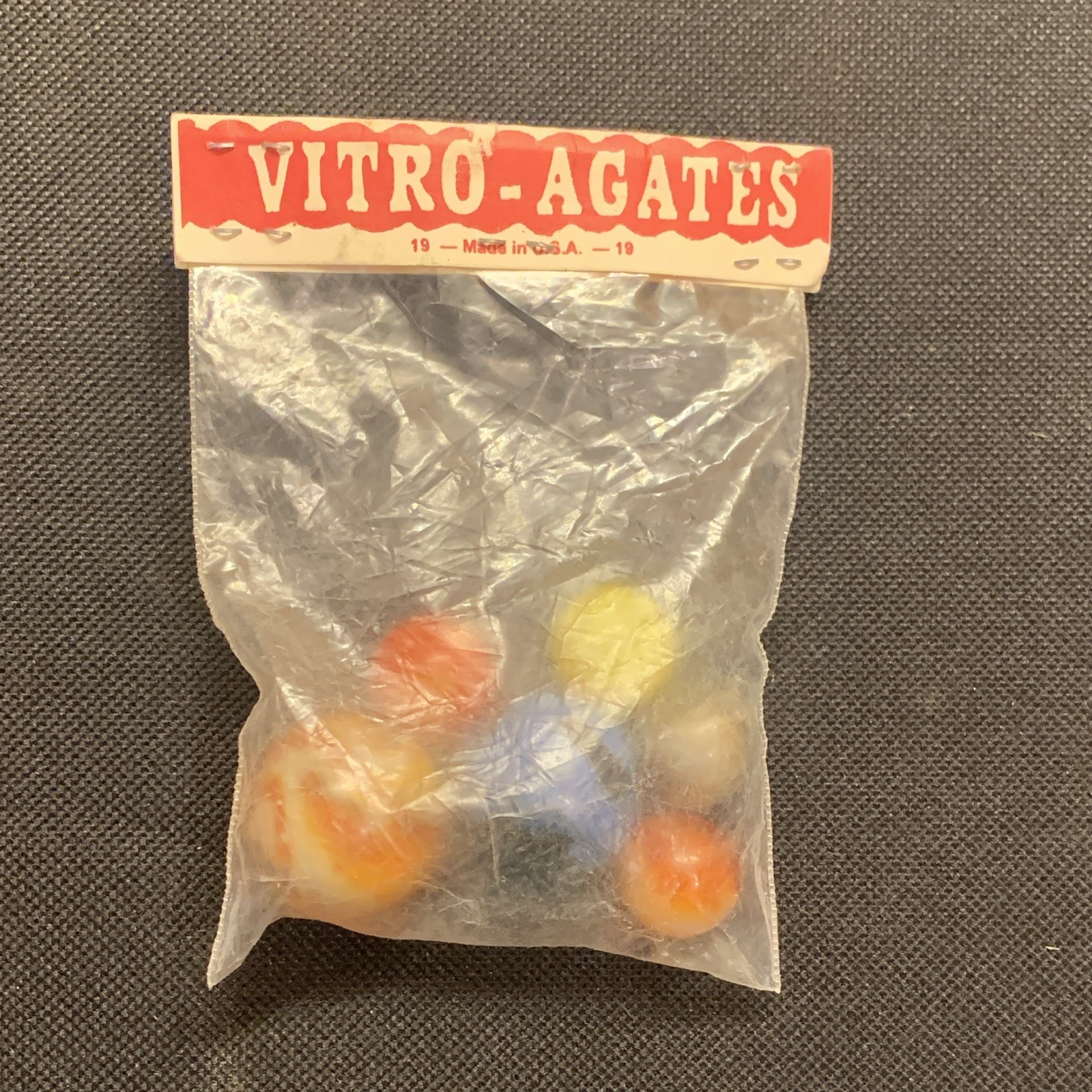 Vitro-Agates Agate Machine Made Glass Toy Marbles Bag Lot Made in USA