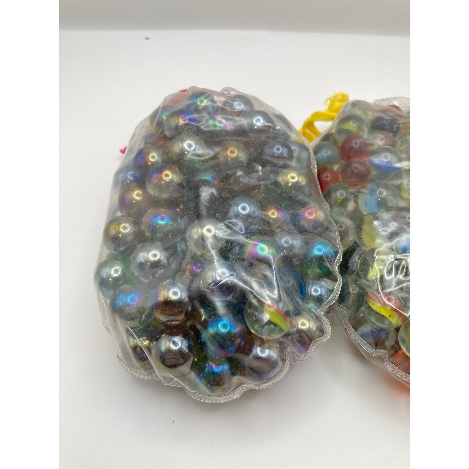 Vintage Bags of Marbles-Lot of 2 Draw String Pouches Kids Goods – Not Counted