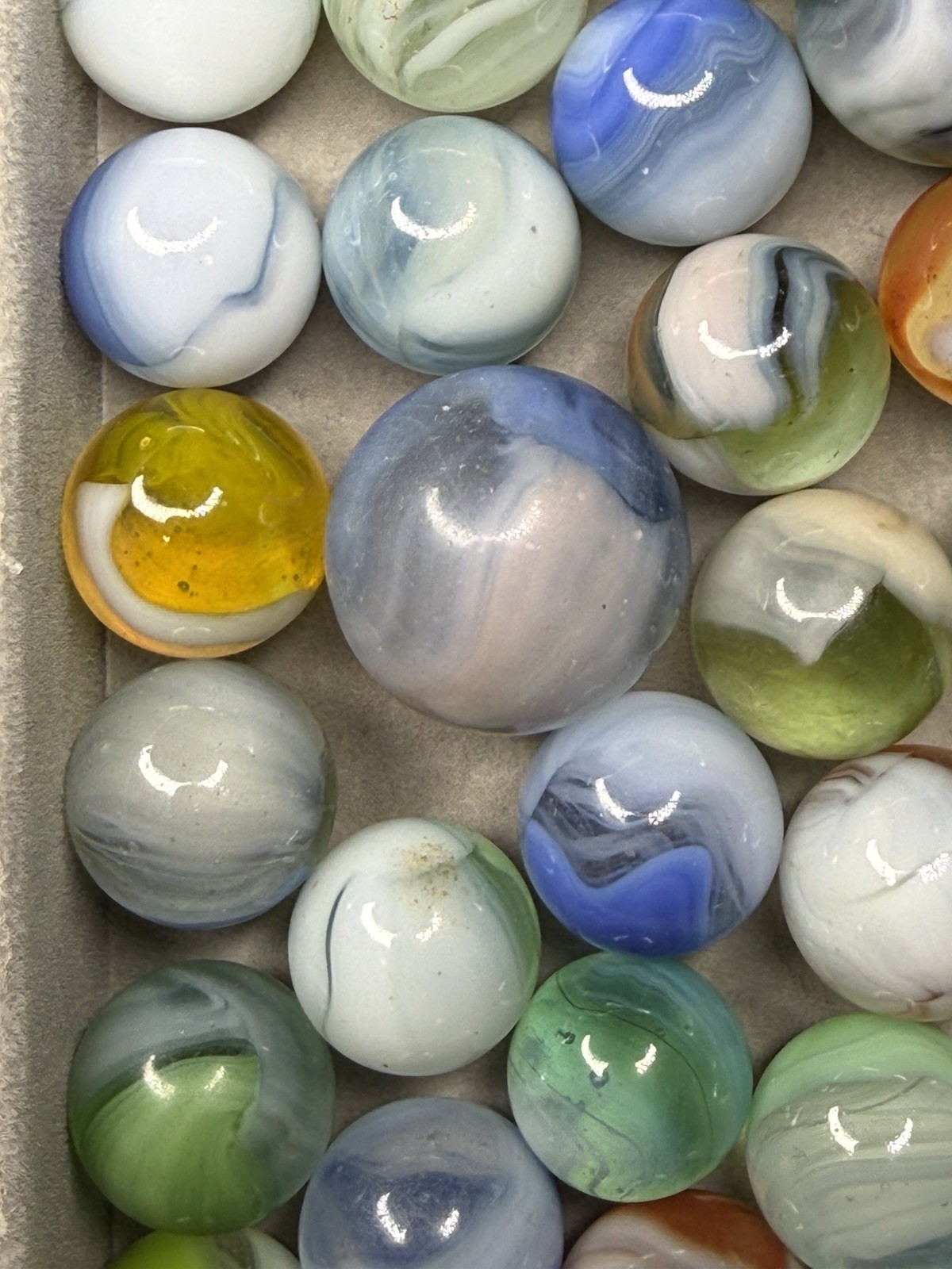 Lot Of 60 Vitro Agate Marbles .57” To .84” NM(-) To NM(+)
