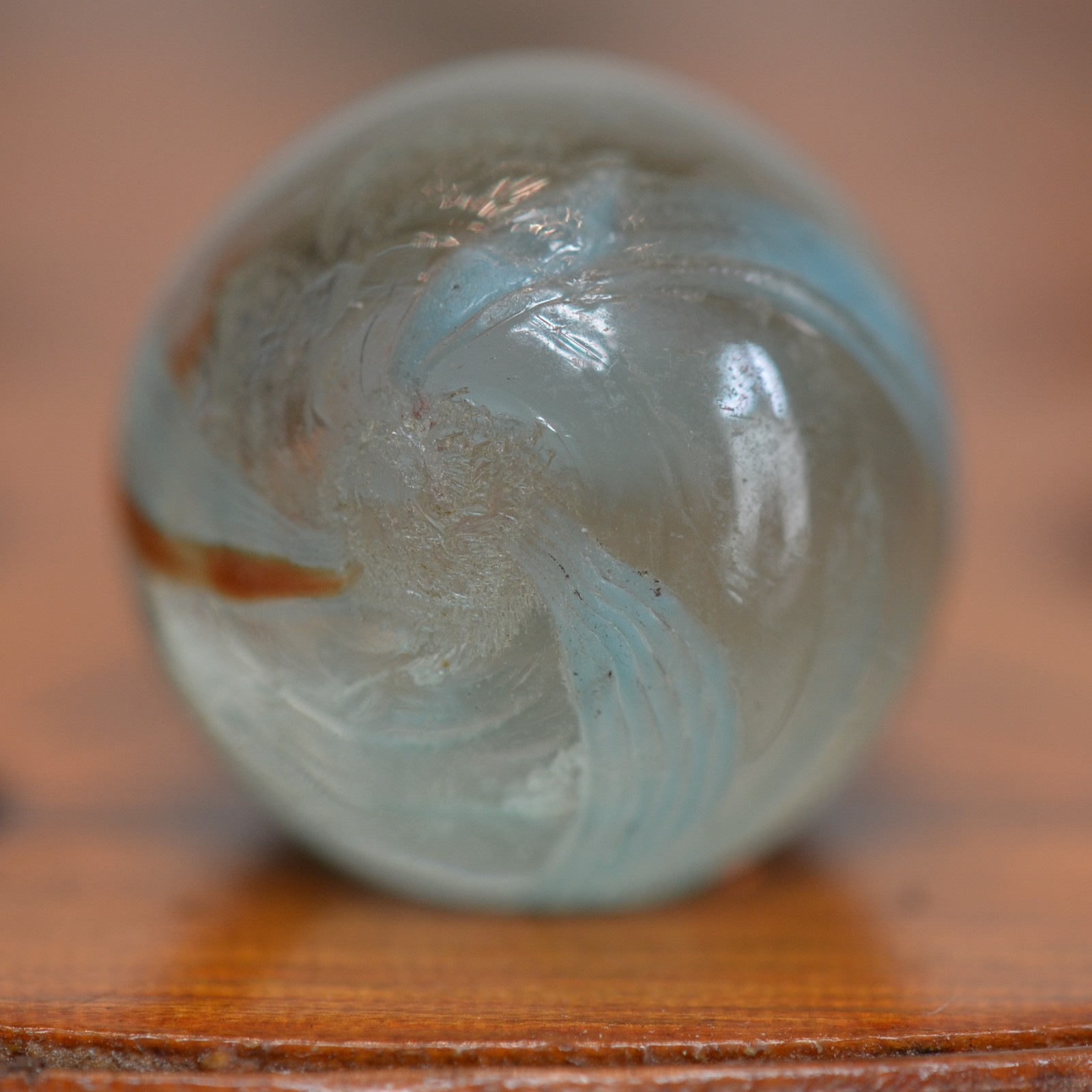 Handmade Banded Ribbon Core Marble, Swirl, 11/16 in, Near Mint, 1860-1920, S1538