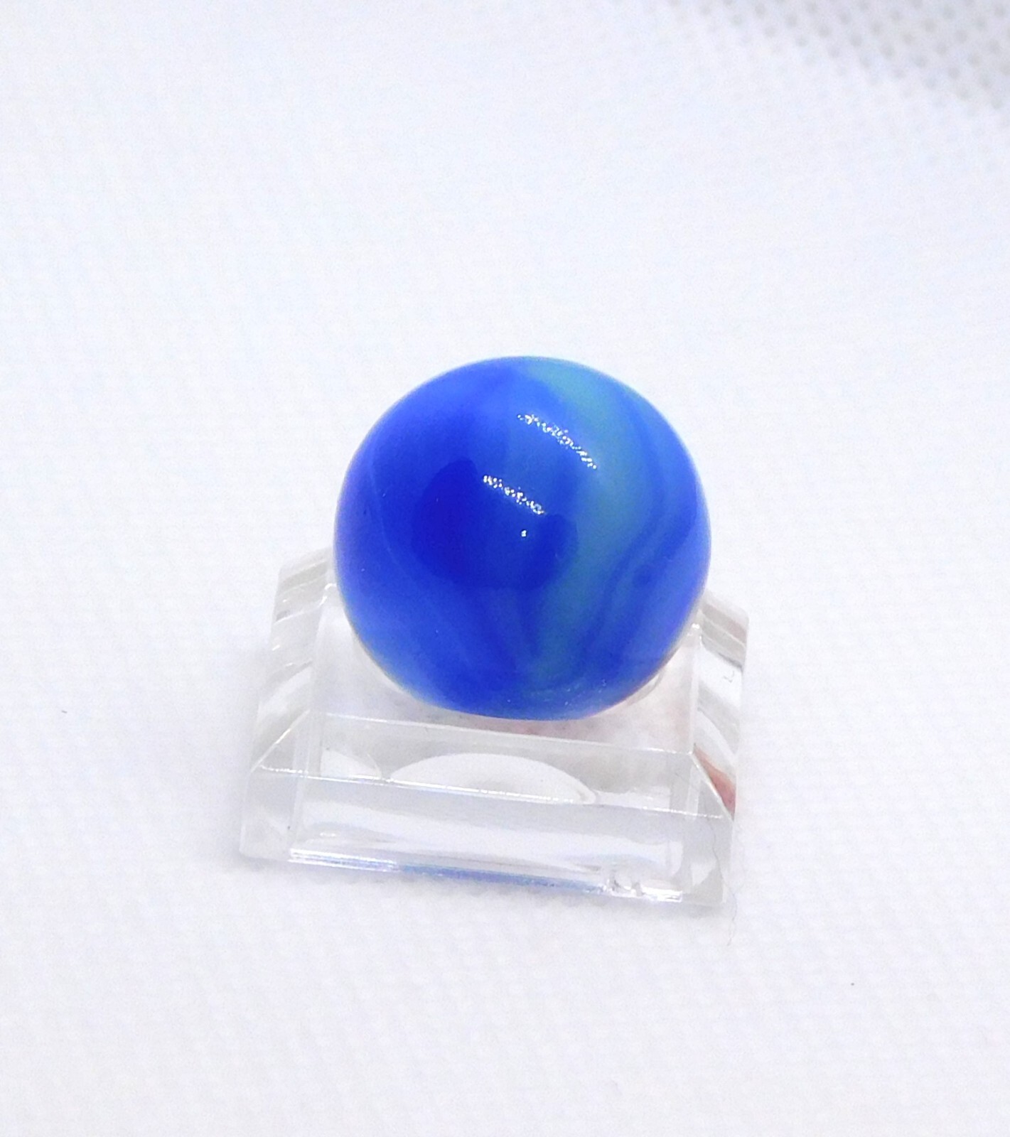 Vintage Glass Marble Patch Swirl Blue Red White Vitro Agate ‘V’ 0.69″ #0-118