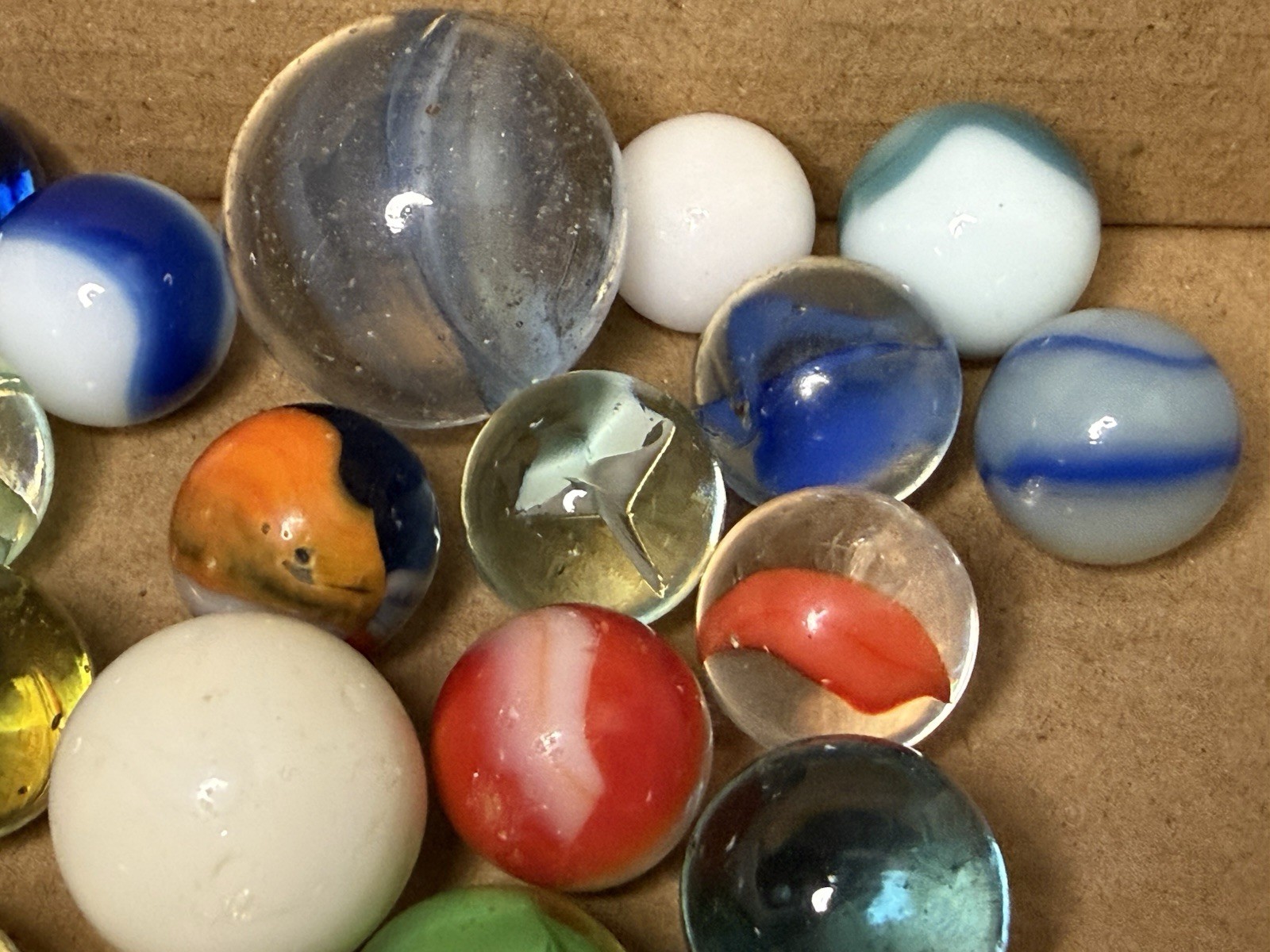 Vintage Marbles Lot of Glass Marbles Sizes Various Makers