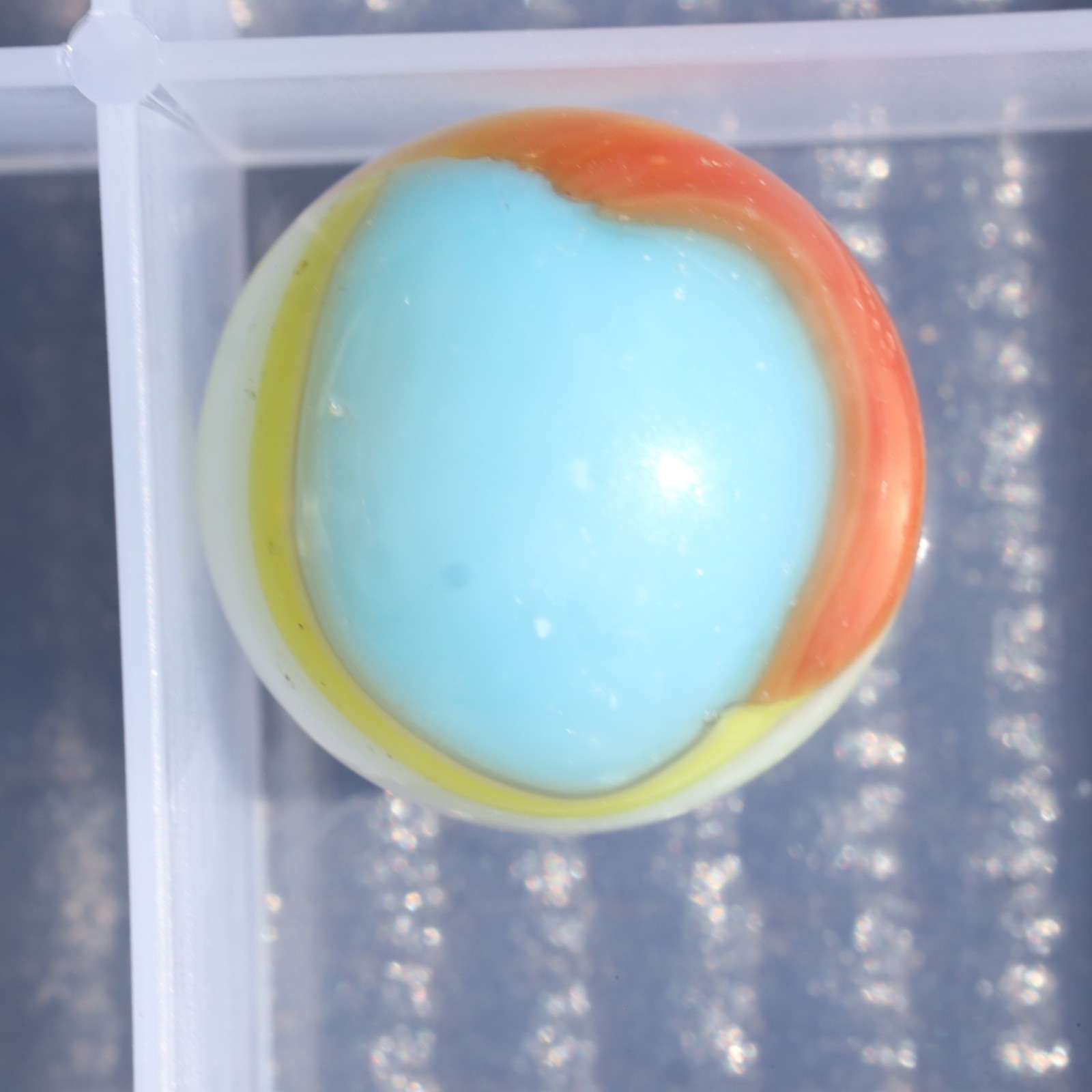 BEAUTIFUL Vitro Tri Lite Marble .639″ M- Condition