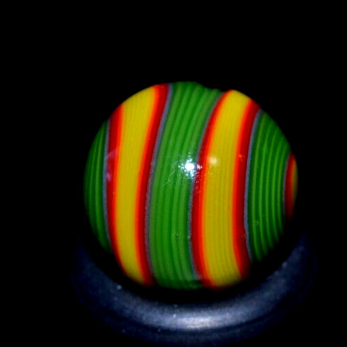 BRYAN TRILLAS GLASS MARBLE/.542″-VIOLET BLACKLIGHT LUCKY STRIPE-SUNFLOWER,LIME,R