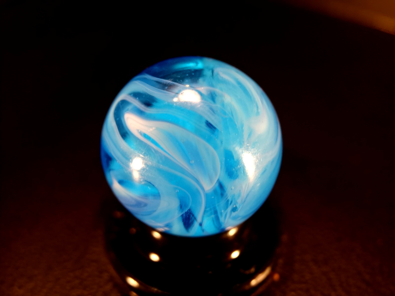 PELTIER * AQUA * National Onyx Slag FEATHER PATTERN Wet Mint STUNNING
