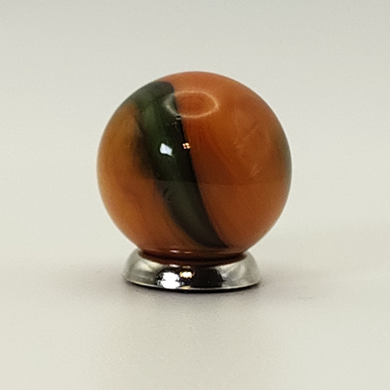 17.5mm Akro Agate Special Corks Marble Double Ingot orange green & black NM++