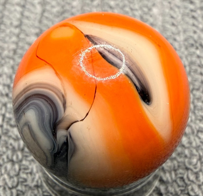 JABO / DAS .71″ Mint MARLEY RUN Orange Blue White Swirl Marble (276)