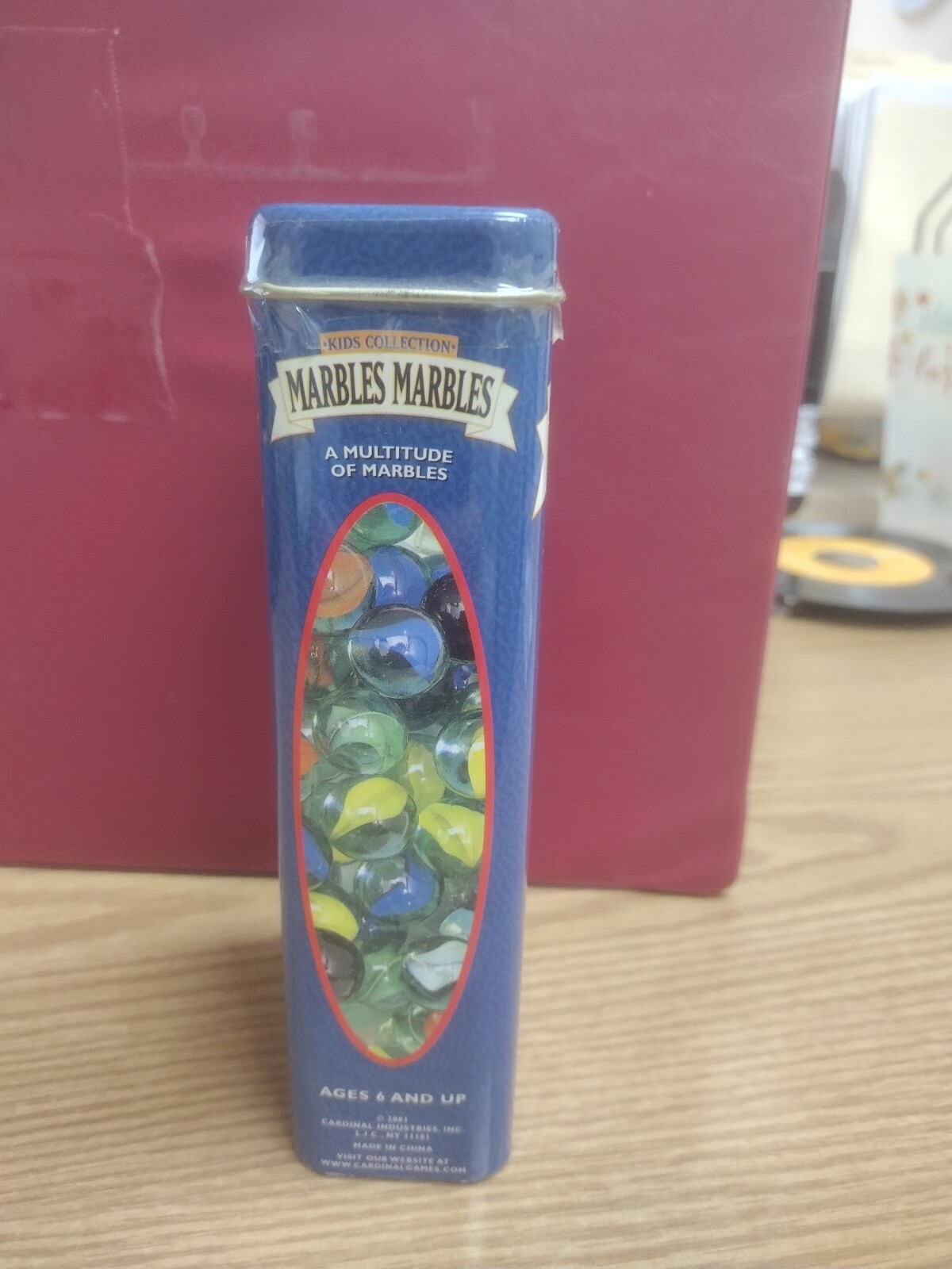 MARBLES MARBLES CARDINAL KIDS COLLECTION 100 COLORFUL MARBLES SEALED TIN 2001