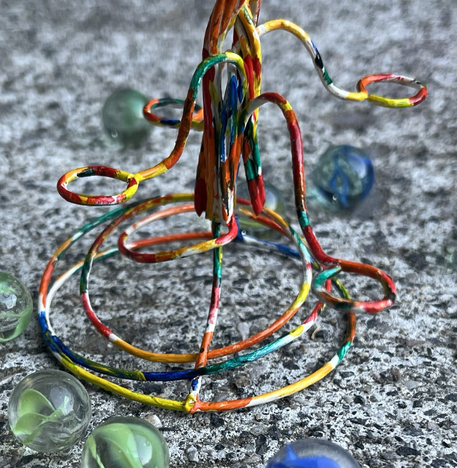 Marble Stand/Hand Made 7 “/100% Copper Wire,Acrylic &,Clear Coat. Marbles Inc.