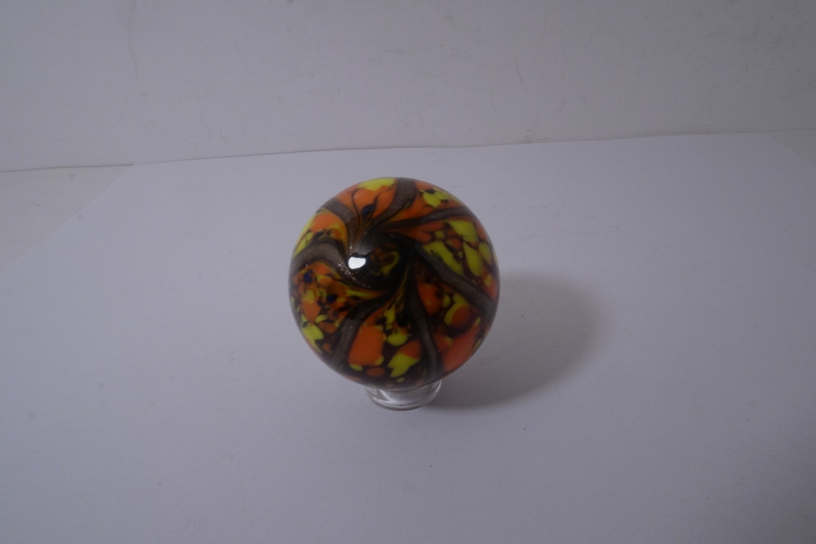 A Lovely New Rainbow Colored Handmade Guinea Glass Marble 40 MM = 1-5/8″ Dia.