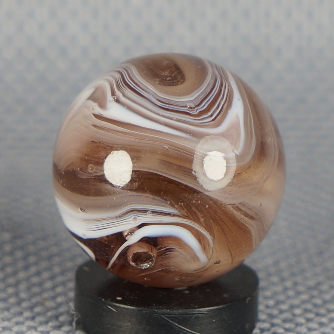 Vintage Marble: Mint 5/8 Peltier Glass Purple Feather Slag -One Killer Old Mib